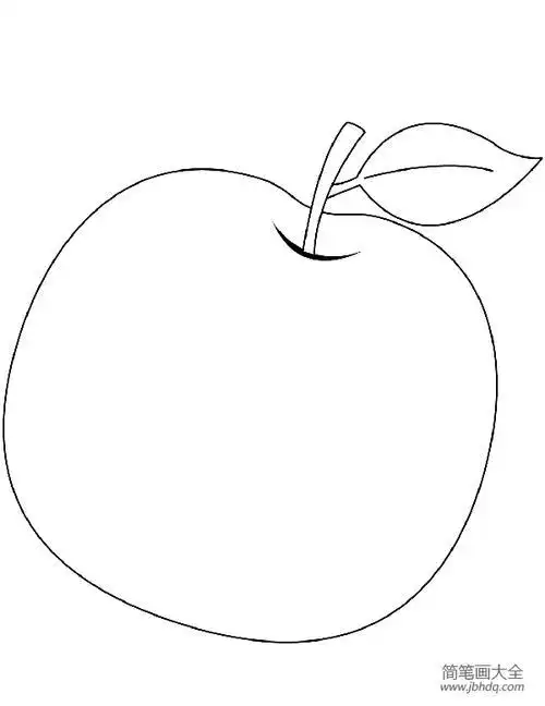 画苹果简笔画-儿童画苹果的简笔画教程小兔子和苹果动物简笔画-e学堂
