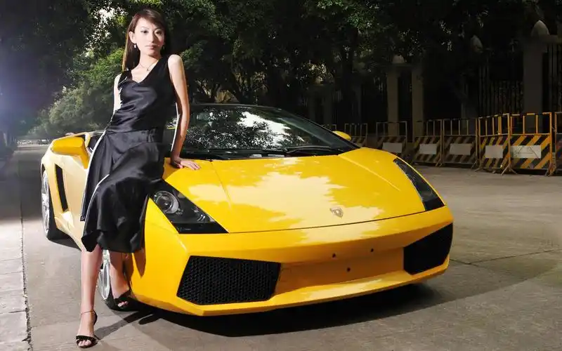 名车与美女模特宽屏,高清图片,电脑桌面-壁纸族
