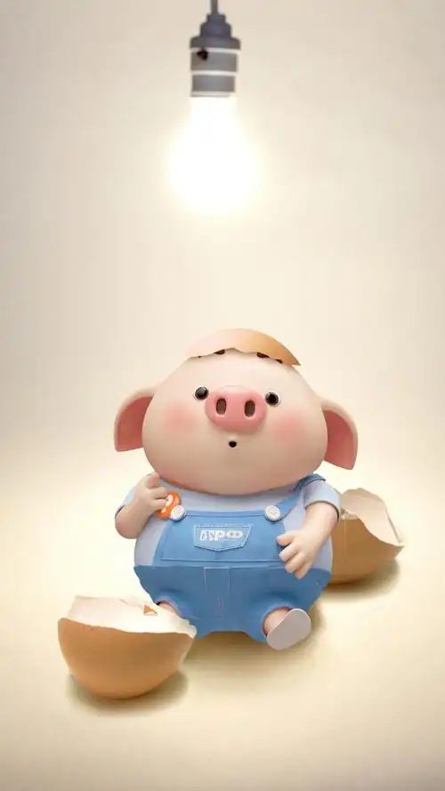 破壳而出的猪小屁,锁屏图片,手机壁纸-回车桌面