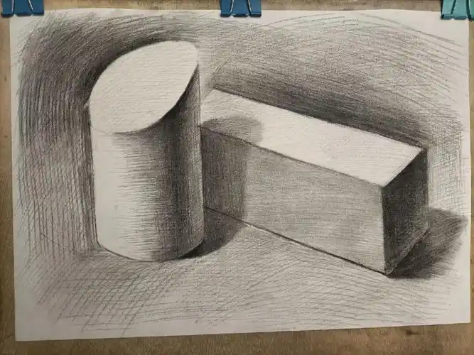初学素描单体几何体练习