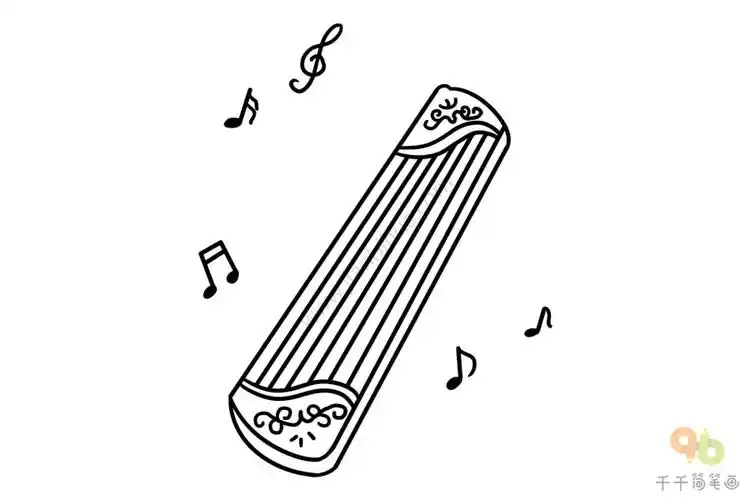 古筝简笔画画法