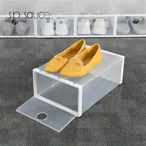 可折叠透明鞋盒抽屉式鞋子防尘单个塑料收纳盒简易加厚组合整理箱