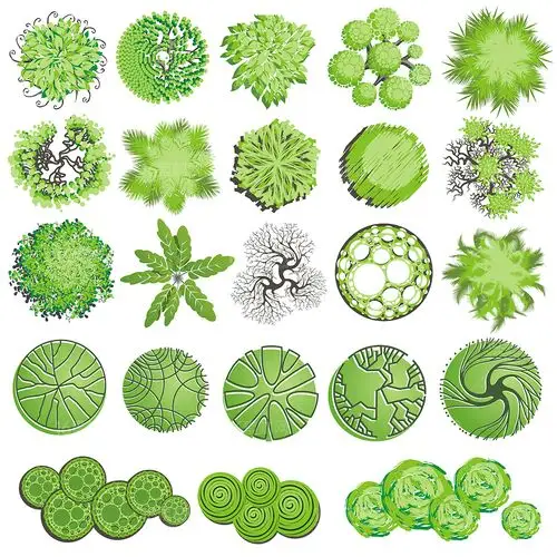 精美树木平面装饰矢量素材