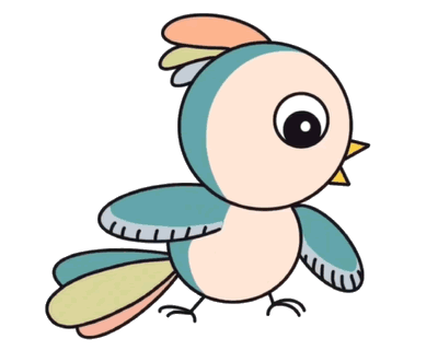 酷酷的小鸟简笔画