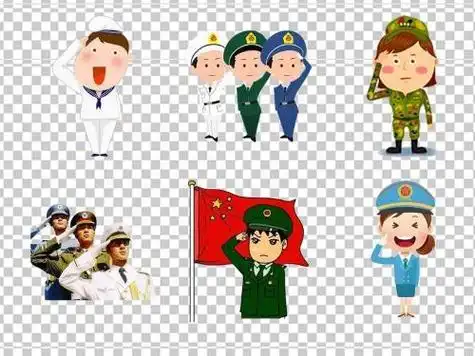 海陆空三军人物简笔画