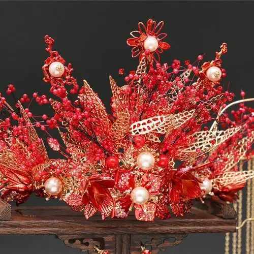 新娘头饰中式凤冠结婚古装发饰套装2020新款发饰