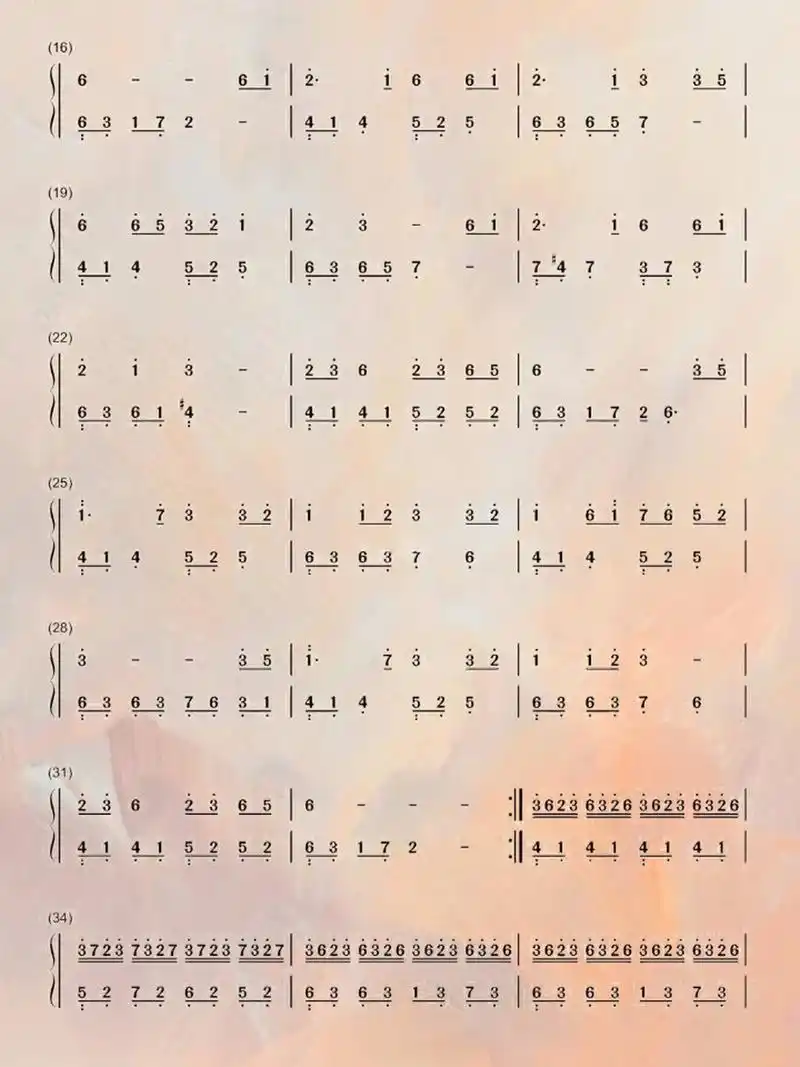 钢琴电子琴谱|大鱼海棠《大鱼》双手数字简谱 "上古有大椿者,以八千岁