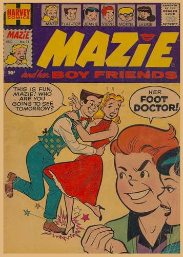 美国卡通动漫画复古海报饭店酒吧咖啡厅怀旧牛皮纸现代装饰画