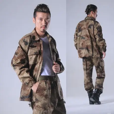 陆军正品荒漠迷彩服套装男秋冬季加厚野战套装军装耐磨工装作训服