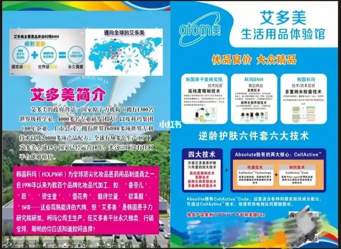 艾多美化妆品宣传单单页卡片翻页