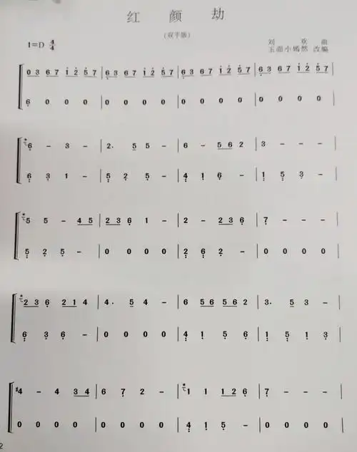 甄嬛传《红颜劫》古筝谱