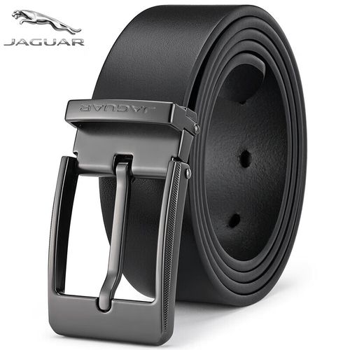 jaguar捷豹皮带男士真皮高档针扣腰带头层牛皮休闲裤带礼物送老公男友