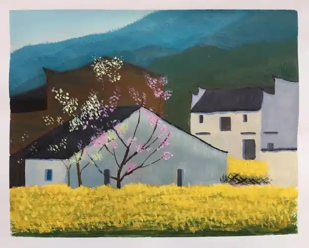 水粉专修～【第6节】---那片油菜花