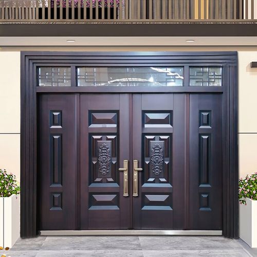 锌钛合金别墅大门双开门仿铜门入户门定制农村自建房大门乡村进户门