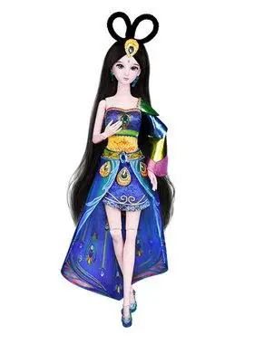 叶罗丽娃娃女孩儿童玩具娃娃衣服套装礼盒生日礼物 蓝孔雀29厘米