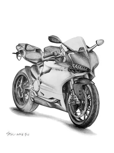 手绘#摩托车#素描#机车#汽车
