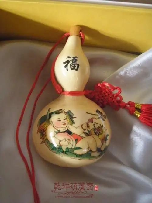花鸟富贵彩画葫芦挂件富贵长存
