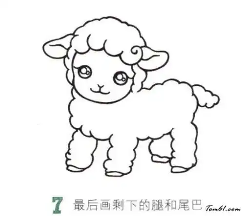 小绵羊拟人简笔画