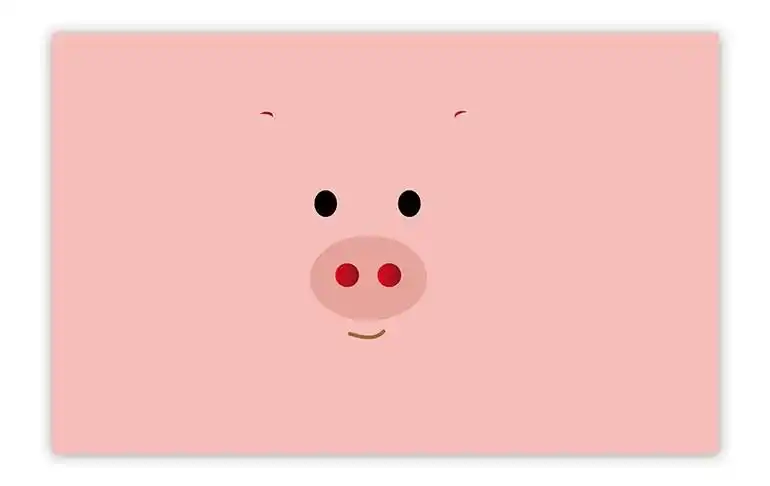 搞怪可爱动物脸横版明信片