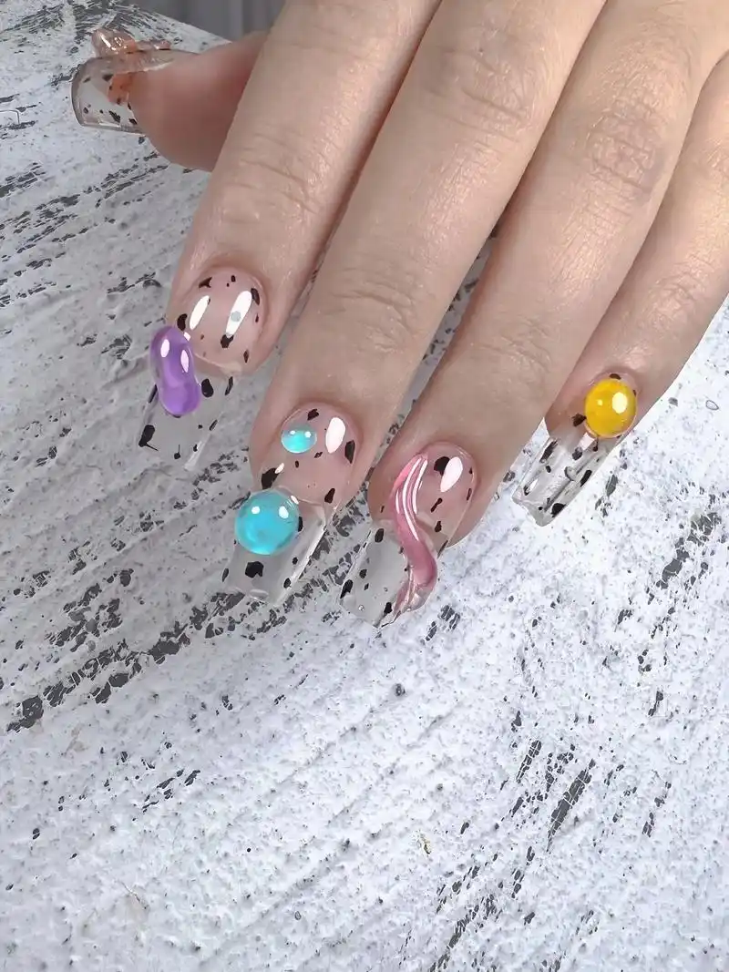 直播手绘作品.#长沙美甲 #抖音网红美甲 #美业培训 #in - 抖音