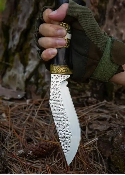 尼泊尔军弯刀大号户外荒野求生 廓尔喀子钢刀弯刀月牙防身刀社会刃锋