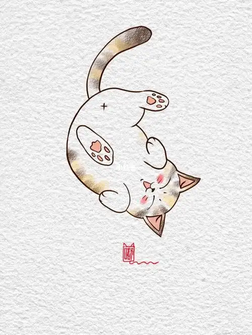 可爱的猫咪简笔画教程画画