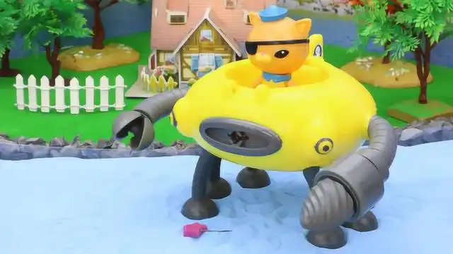 海底小纵队呱唧用魔鬼鱼艇帮小猪佩奇找掉湖里的魔法棒刻舟求剑