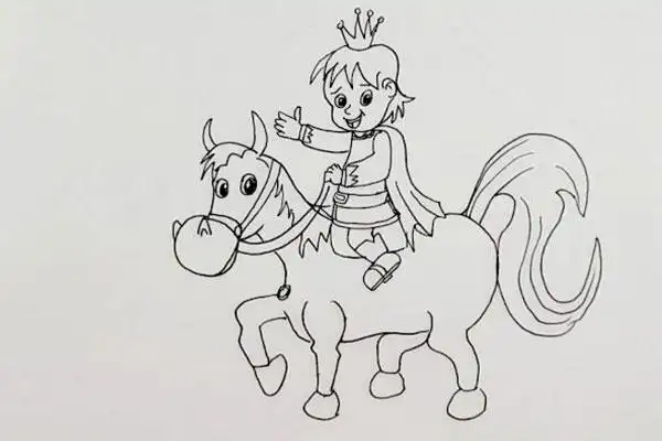 白马王子简笔画步骤白马王子怎么画