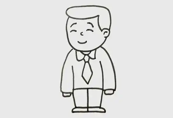 爸爸怎么画简单又帅气