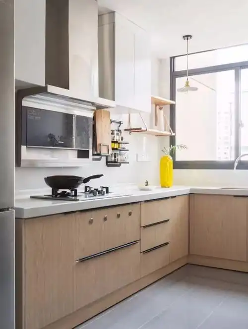 澳比德全屋定制图片 原木色风格橱柜装修效果图