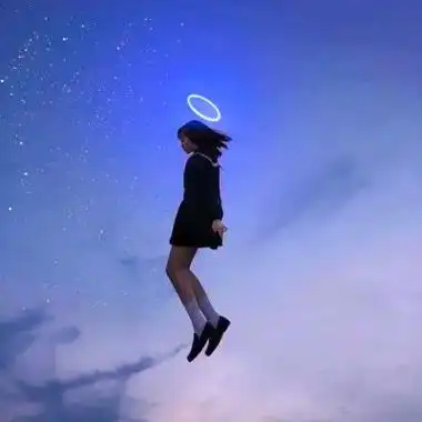 治愈系蓝色风格女生头像图片