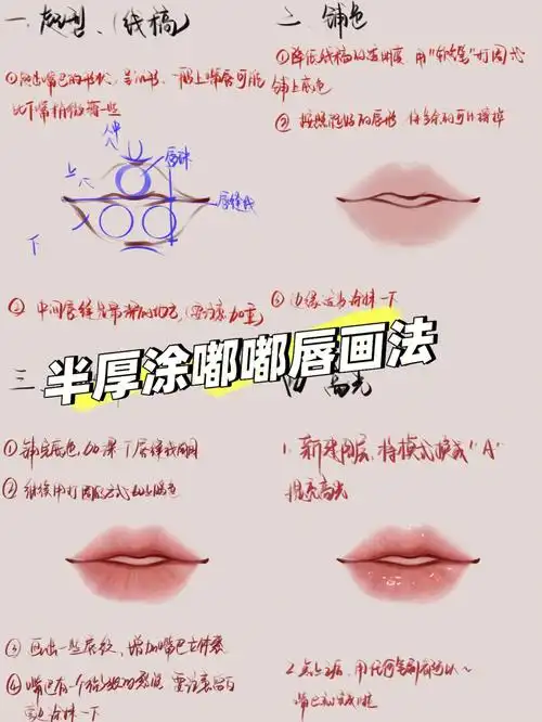 半厚涂嘴唇教程procreate小白也能学会