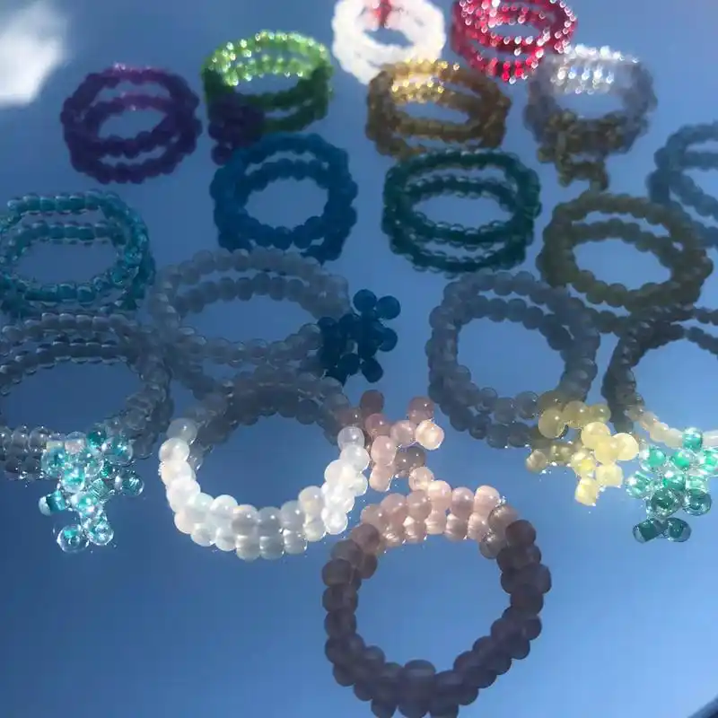 可爱小狗哦(o^^o)开头那段话怎么弄掉,我不会04#串珠戒 - 抖音