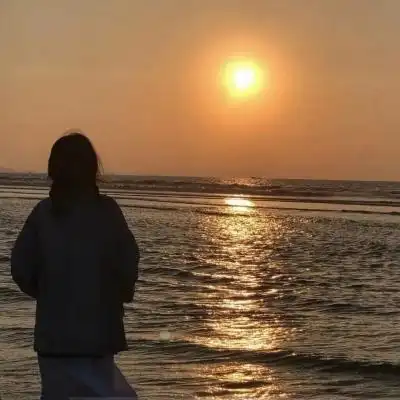 女头落日温柔 高清唯美的夕阳落日女头图片_女生头像_美头网