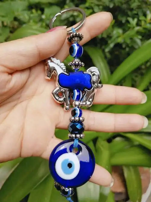 宗教饰品土耳其恶魔之眼钥匙扣 促销礼品 马到功成平安包挂钥匙扣