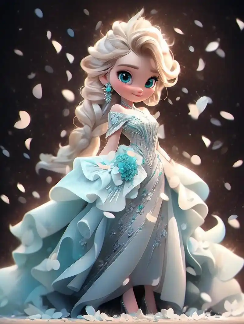 卡通版艾莎公主 今日的分享! 迪斯尼·艾莎公主!