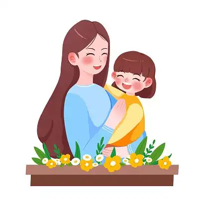 卡通沙发母亲抱孩子母乳喂养母亲节元素png素材母爱母亲节母亲抱孩子