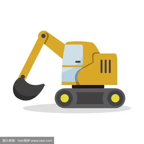 挖掘机.卡通风格.