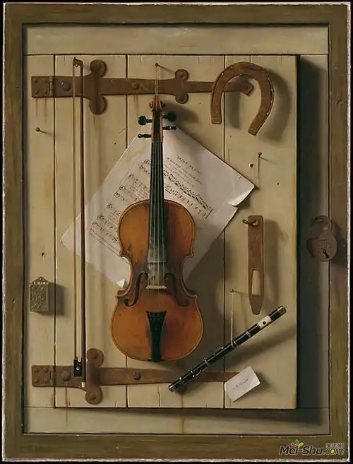 william michael harnett威廉迈克尔哈内特油画7358《静物小提琴与