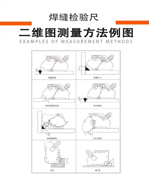 【】多功能凸轮式焊接检验尺焊缝检测规mg-8角焊缝测量尺【图片 价格
