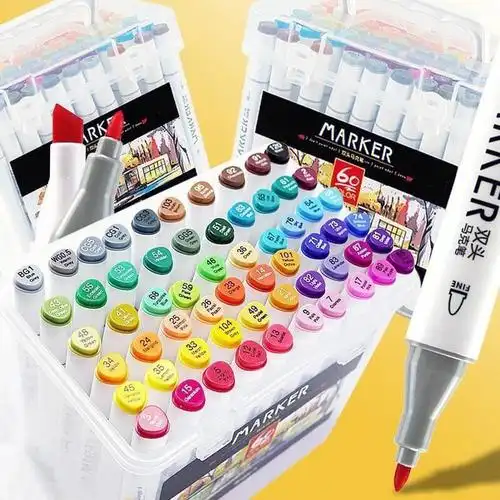 正版授权广博双头绘画马克笔48色就买48色设