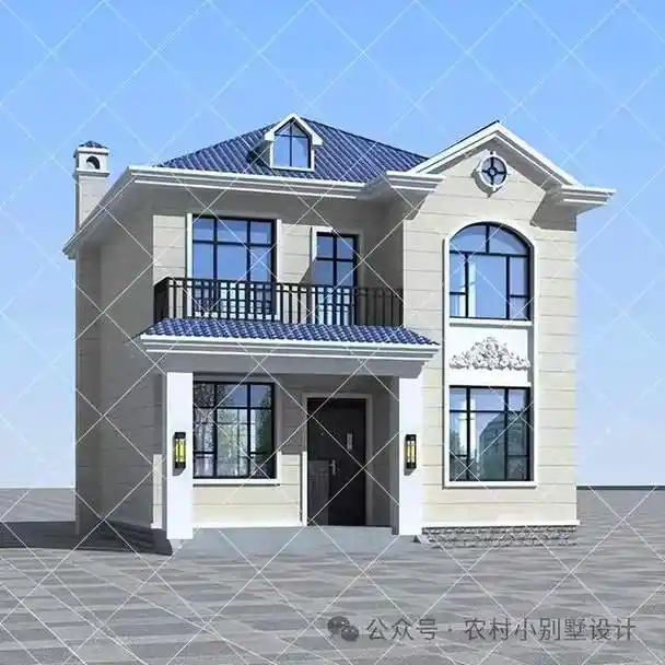 9米小开间两层别墅,年轻人最爱农村漂亮二层自建房,实用又经济