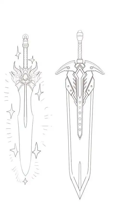 儿童简笔画的骑士宝剑怎么画