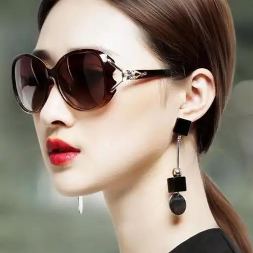 太阳镜女防紫外线墨镜女韩版网红时尚仿狐狸头款女士太阳镜 气质红 单