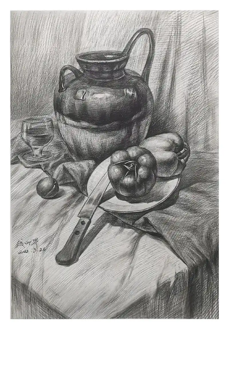 静物素描练习 - 抖音