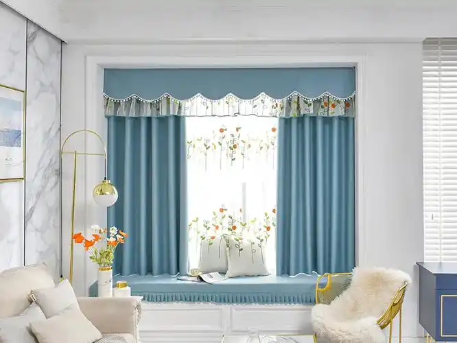 窗帘成品u型l型飘窗凸窗遮光小清新客厅卧室落地免打孔安装2022新款