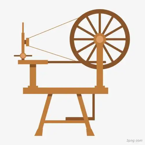 清朝纺织布的机器矢量图
