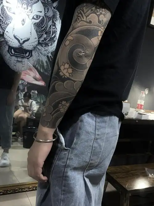 日式老传统花臂_纹身图案手稿图片_刘威的纹身作品集