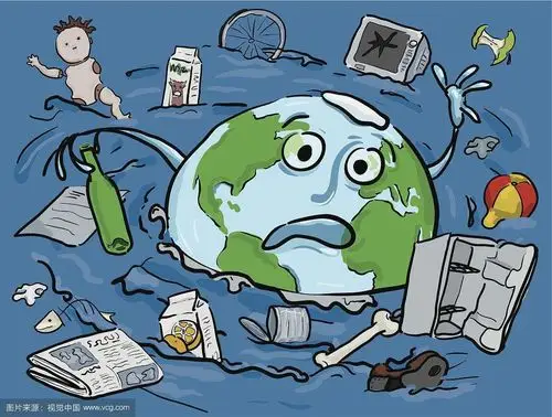 在垃圾的海洋里痛苦挣扎.