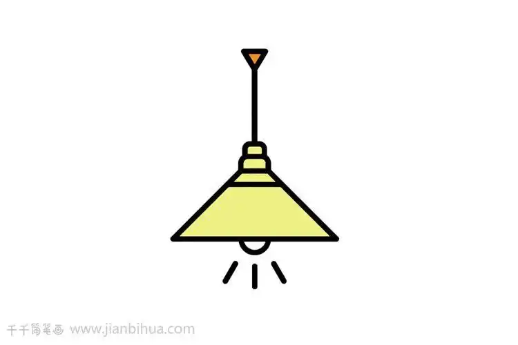 彩色吊灯的简笔画